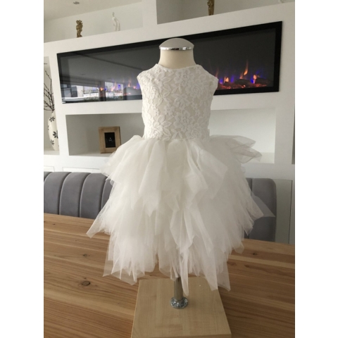 Feestjurk-feestkleding-jurk-bruidsmeisje-tule-wit-kleedje-fotoshoot-zomerjurk-avondjurk-meisje-girl-outfit-jurk Olivia (mt 92/98)