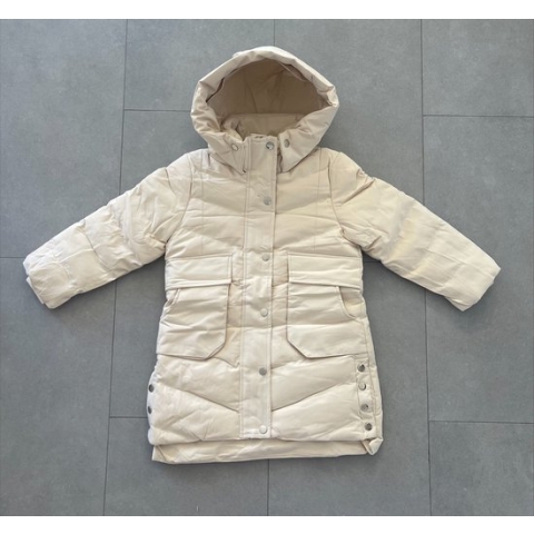 Meisjes winterjas lang "Beige", verkrijgbaar in de maten 104 t/m 164