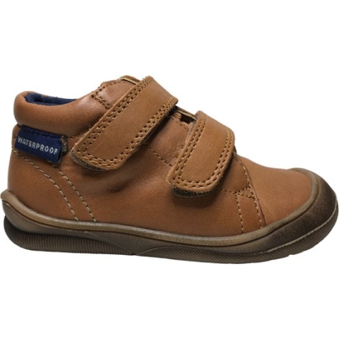 Naturino Teke - mt 22 - velcro bumper effen hoge schoenen- cognac