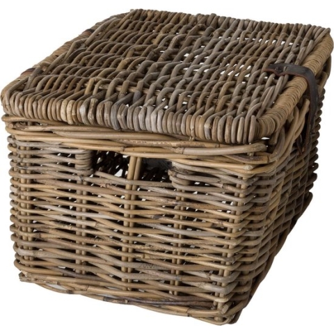 Fastrider Sera Rotan Fietsmand - Naturel - 26L - Handgemaakt - met Klep