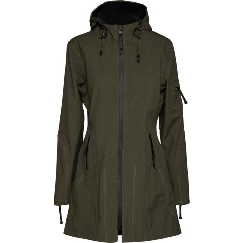 Ilse Jacobsen Softshell regenjas waterafstotend legergroen maat 36