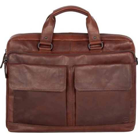 Spikes & Sparrow Dames Laptoptas / Werktas / Aktetas - Berry - Bruin - 17 inch
