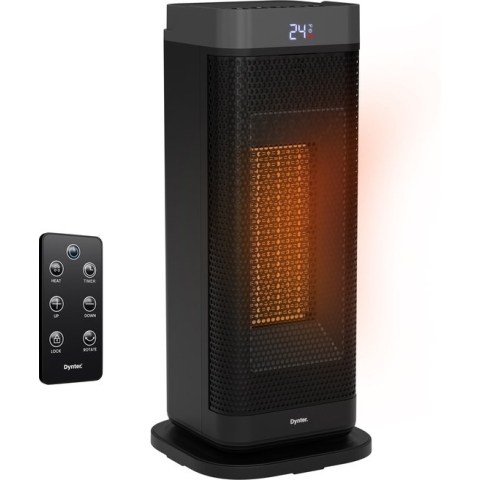 Dynter. HW2002 - Elektrische Kachel - Keramische Heater - 2000 Watt Verwarming - Zwart