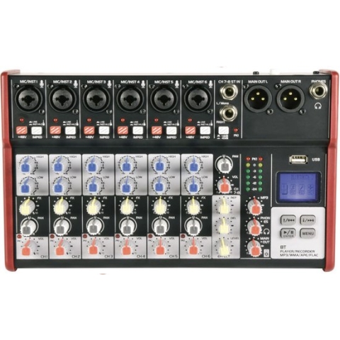 Citronic CSM-8 mixer met USB/Bluetooth en Delay effect