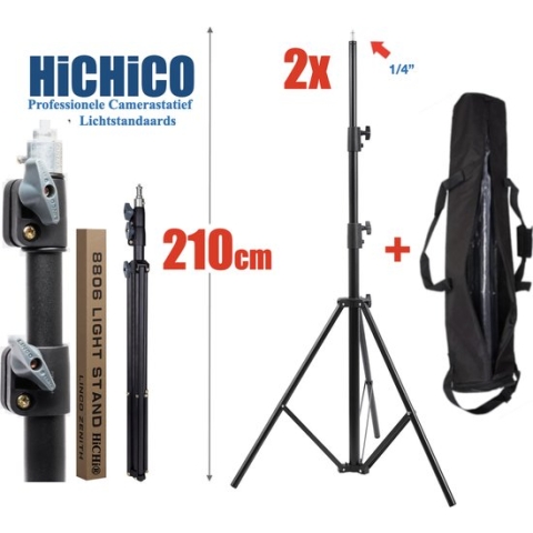 3x Camerastatief, Smartphone Statief, 3Pcs Smartphone Tripod Voor Fotocamera en Smartphone - iPhone - Canon – Nikon - Spiegelreflexcamera Inclusief Bluetooth Remote Shutter en Waterpas, HiCHiCO Model 3110, 108Cm Zilver