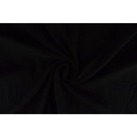 Hydrofiel stof / Mousseline stof / Zwart / 10 meter