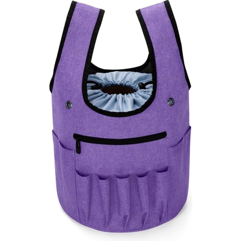 Brei Benodigdheden Tas, Garen Organisator met Grote Capaciteit en Verschillende Vakken voor Haaknaalden, Breinaalden, Breiprojecten en Accessoires, Alleen Tas, Paars