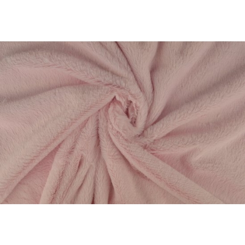 10 meter bont stof - Zacht - Baby roze - Pluche stof op rol