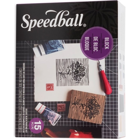 Deluxe Block Printing Kit - Hobbypakket - Linosnede set - inclusief verf - linoleum plaat - gutsmesjes