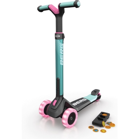 BERG Nexo Step - Kinderstep - Opvouwbaar - In hoogte verstelbaar - Incl. Magneetdeck + LED wielen - 2 tot 12 jaar - Mint