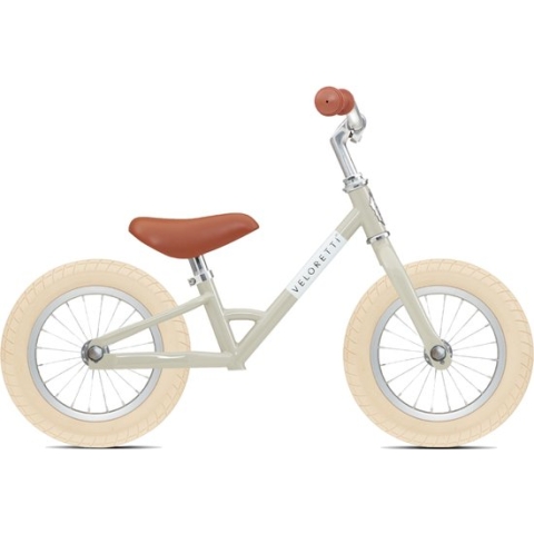 Veloretti Mini loopfiets - 12 inch - Grijs / Beige - 2-4 jaar