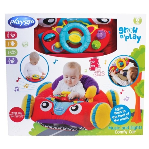 Playgro Activiteiten Zittenkussen auto - Music and Lights Comfy Car