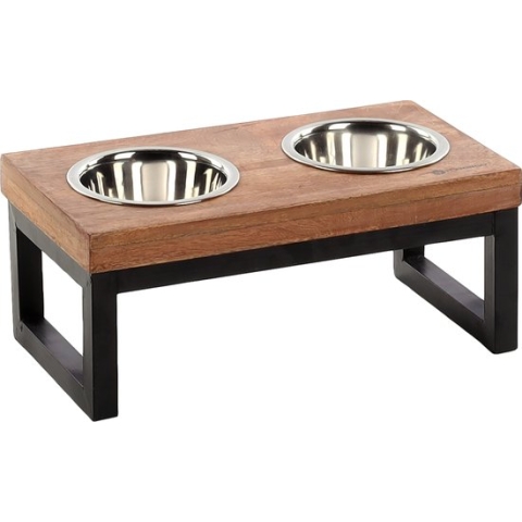 Flamingo Tommy Duo Dinner Staander - Eet- En Drinkpot Honden;katten - Eet- En Drinkpot Set + Staander Tommy 35,5x19x14,5cm 370ml - 1st