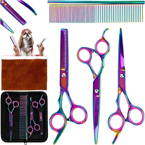 Hondenschaar / scissors for dogs and cats, dog grooming scissors, pet comb \ hondenverzorgingsschaar, set 4