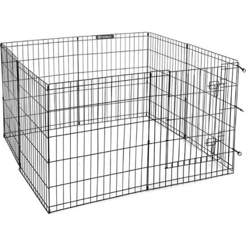 Topmast Puppyren Uitvouwbaar - Zwart - 560 cm Omtrek - 107 cm Hoog - Opvouwbaar XL - Hondenren