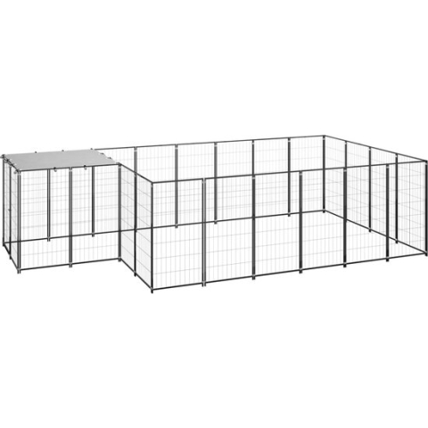 The Living Store Hondenkennel - veelzijdig - grote kooi - Afmeting- 440x220x110cm - Ken- waterbestendig dak