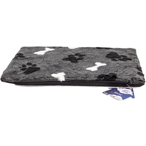 Let's Sleep Fluffy Floor - Hondenkussen - Hondenmand - Benchkussen - Schuimvulling - 70 x 43 cm - S - Antraciet