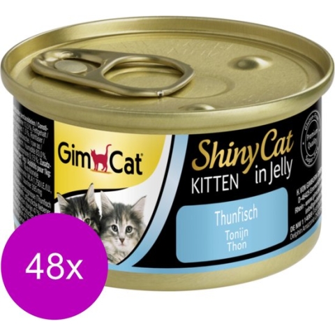Gimcat Shinycat Kitten 70 g - Kattenvoer - 48 x Tonijn