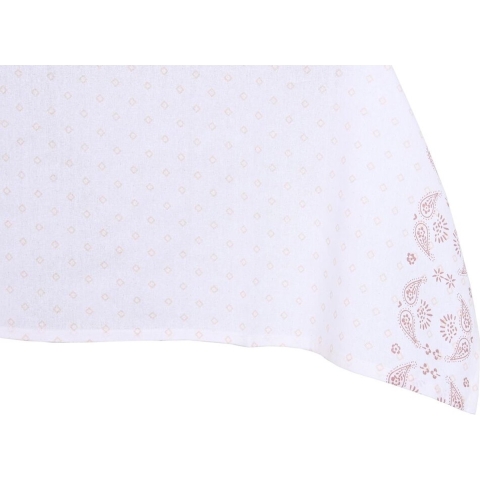 Placemat en servetten DKD Home Decor 150 x 250 x 0,5 cm Roze Wit (2 Stuks)