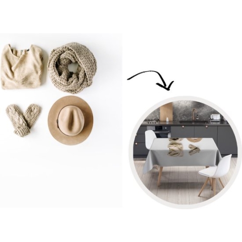 Tafelkleed - Tafellaken - 150x220 cm - Winter - Trui - Sjaal - Hoed - Binnen en Buiten