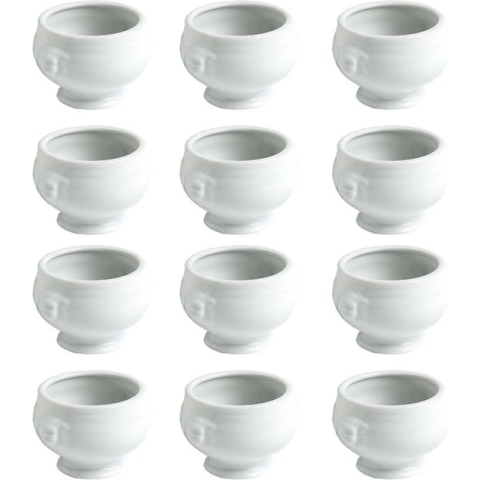 Elegante Leeuwenkop Soepbollen - Set van 12 - 55cl Porselein - cosy & trendy