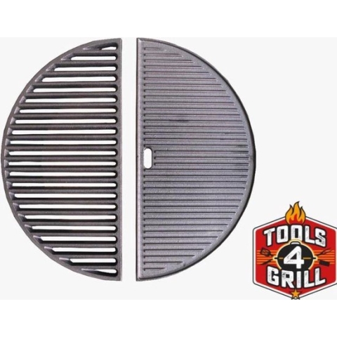 Tools4Grill gietijzeren rooster bakplaat set - Half moon cast Iron 44 ,5 cm