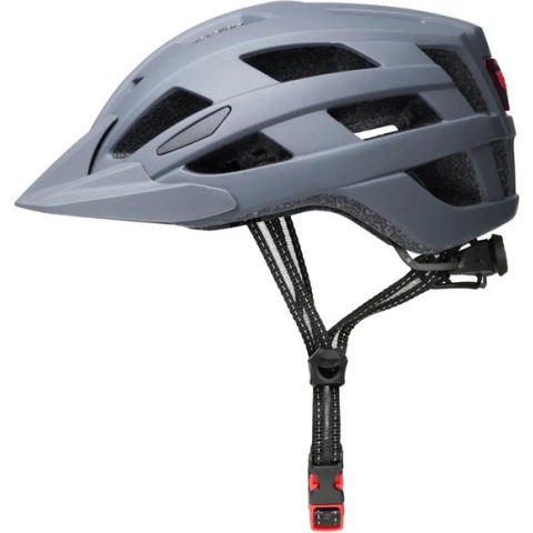 Lightyourbike ® TRAILSTER - MTB Helm met vizier & verlichting - Fietshelm met verlichting - Grijs - Onesize