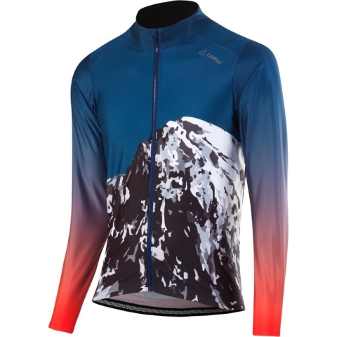 Loeffler wielrenshirt lange mouwen M Bike L/S Jersey Scarp - Blauw - 56