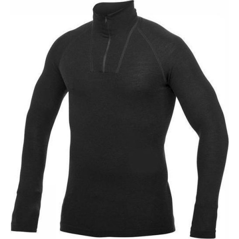 Merino Base Layer Zip Turtleneck LITE - Black