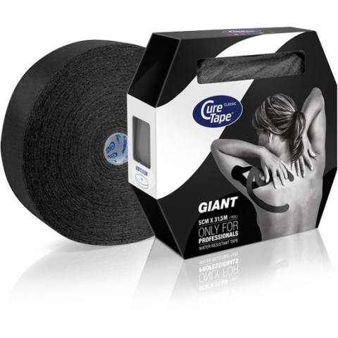 CureTape® Giant Classic - Zwart - Kinesiotape - Extra kleefkracht - 5cm x 31,5m