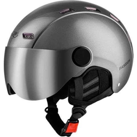 SQIWI Passion - Skihelm - Beste Skihelm met Vizier - Skihelm - Beste Skihelm Heren met Vizier en Skihelm DAMES met Vizier - L/XL - Titanium Skihelm - Gratis helmtas