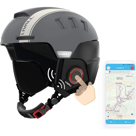 Livall RS1 - Grey Large - Smart Skihelm - SOS functie - Stereo speakers - Stem navigatie