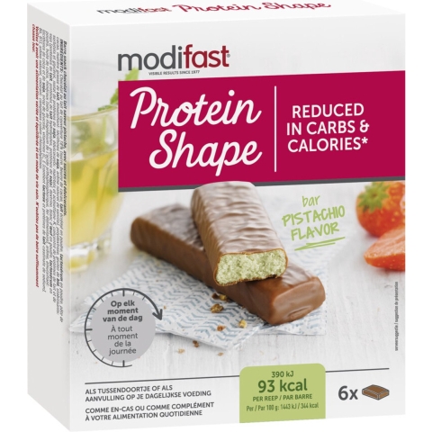 6x Modifast Protein Shape Reep Chocolade-Pistache 6 x 27 gr