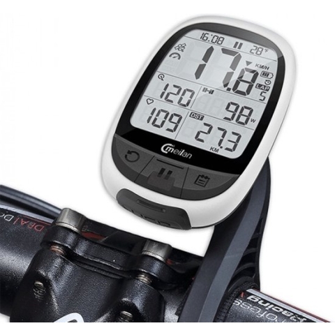 Meilan Fietscomputer GPS M2 - 266 gram - 2.4 inch - Wit/Zwart