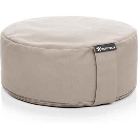 Yogakussen, rond meditatiekussen met een diameter van ca. 31 cm, 13 cm hoog, gevuld met boekweit en spelt, overtrek van 100% extra dik katoen kan in de machine worden gewassen