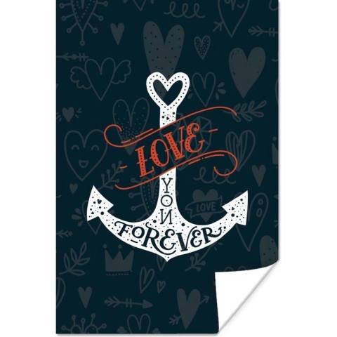 Poster Love - Quote - Hart - Jongens - Meisjes - Baby - 120x180 cm XXL - Poster Babykamer