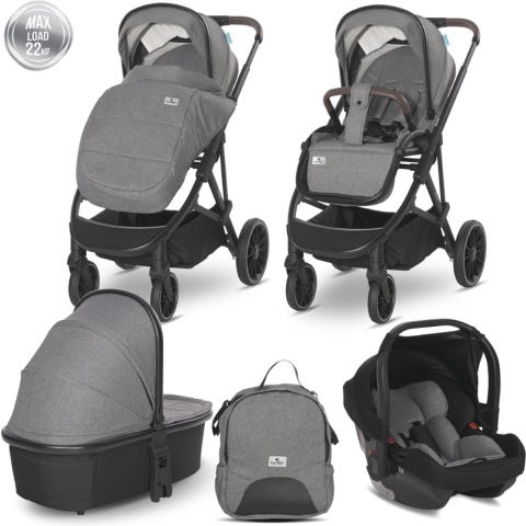 Aria 3 in 1 - Kinderwagen - Complete SET - inclusief autostoel - 0-22 kg Gray