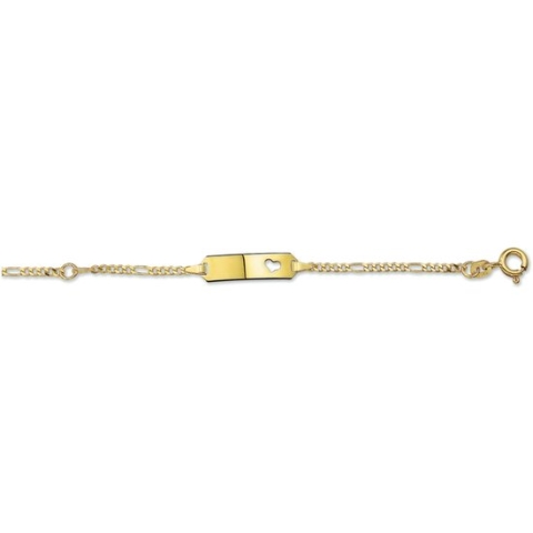 Graveerarmband Figaro Hart Plaat 5,0 Mm