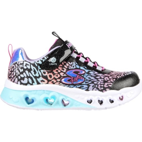 Skechers Flutter Heart Lights - Loves Meisjes Sneakers - Zwart/Multicolour - Maat 27