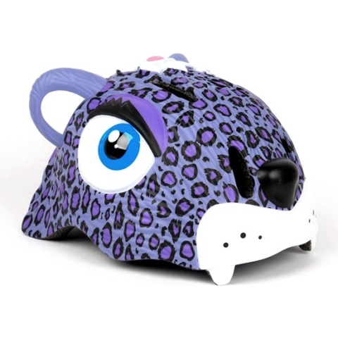 Crazy Safety - Kinderfietshelm - Paarse Luipaard - S/M - 49-55 cm verstelbaar