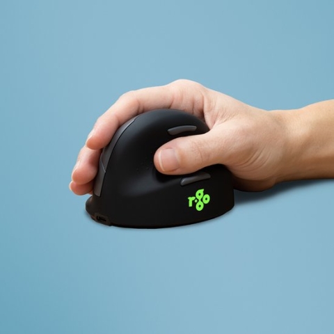 R-Go HE ergonomische muis, Bluetooth 5.0, Met pauze-software, Silent muis, Verticale design, Voorkom muisarm, Maat Medium, Oplaadbaar met USB C+(USB A converter)