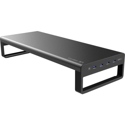 Multifunctionele monitor standaard | Aluminium | 4x USB3.0 hub | Verbeter uw werkplek | Laptop en computer
