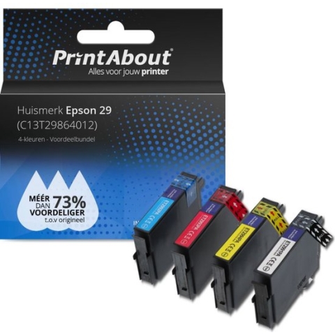 PrintAbout huismerk Inktcartridge 29 (C13T29864012) 4-kleuren Voordeelbundel geschikt voor Epson