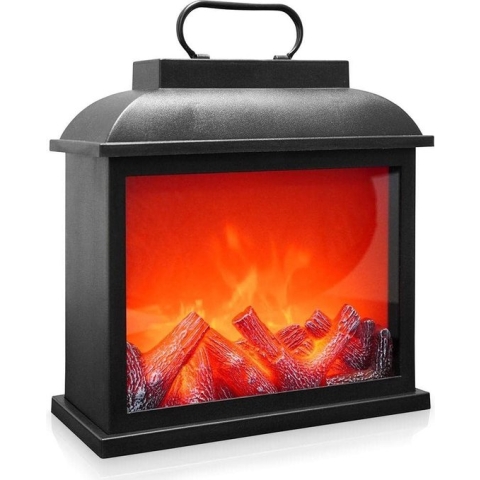 Elektrische open haard, wandhaard, elektrische led-open haard, decoratieve open haard, elektrische haardvuur, met timerfunctie en vlameffect, vrijstaand, 30 x 30 cm