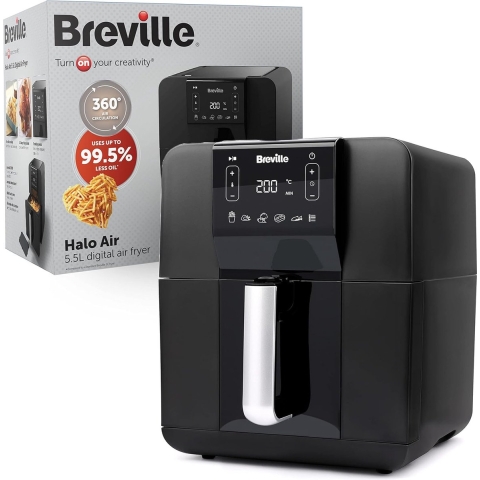 Breville Halo Air Fryer - 5.5 Liter - 1700 watt - 360 graden luchtstroming - 5 kookprogramma's