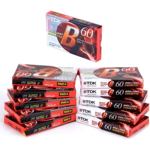 Audio Cassette Tape (10 pack) TDK B-60 normaal Position type I - Uiterst geschikt voor alle opnamedoeleinden / Sealed Blanco Cassettebandje / Cassettedeck / Walkman / TDK Audio Tape