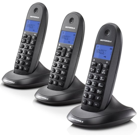 Motorola C1003 - Trio DECT telefoon - Zwart - 3 handsets