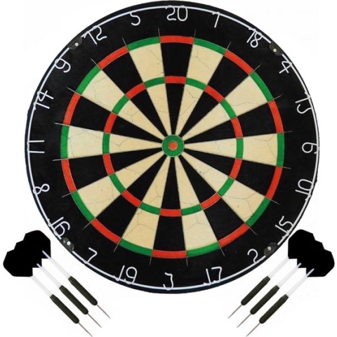 Dartset - Plain - dartbord - plus 2 sets - dartpijlen