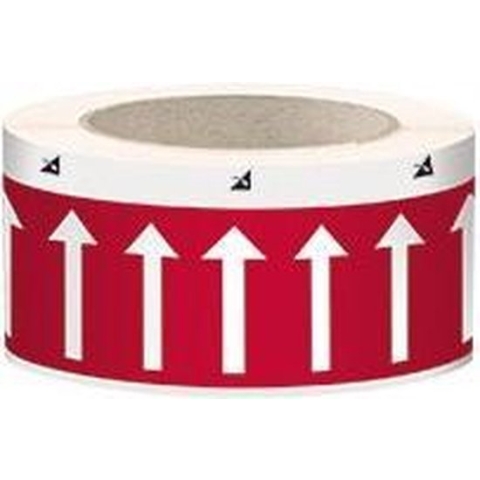 Stroomrichtingspijlen, polyesterfolie, op rol Rood, wit