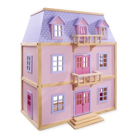 Melissa & Doug - Houten Poppenhuis met 3 Verdiepingen